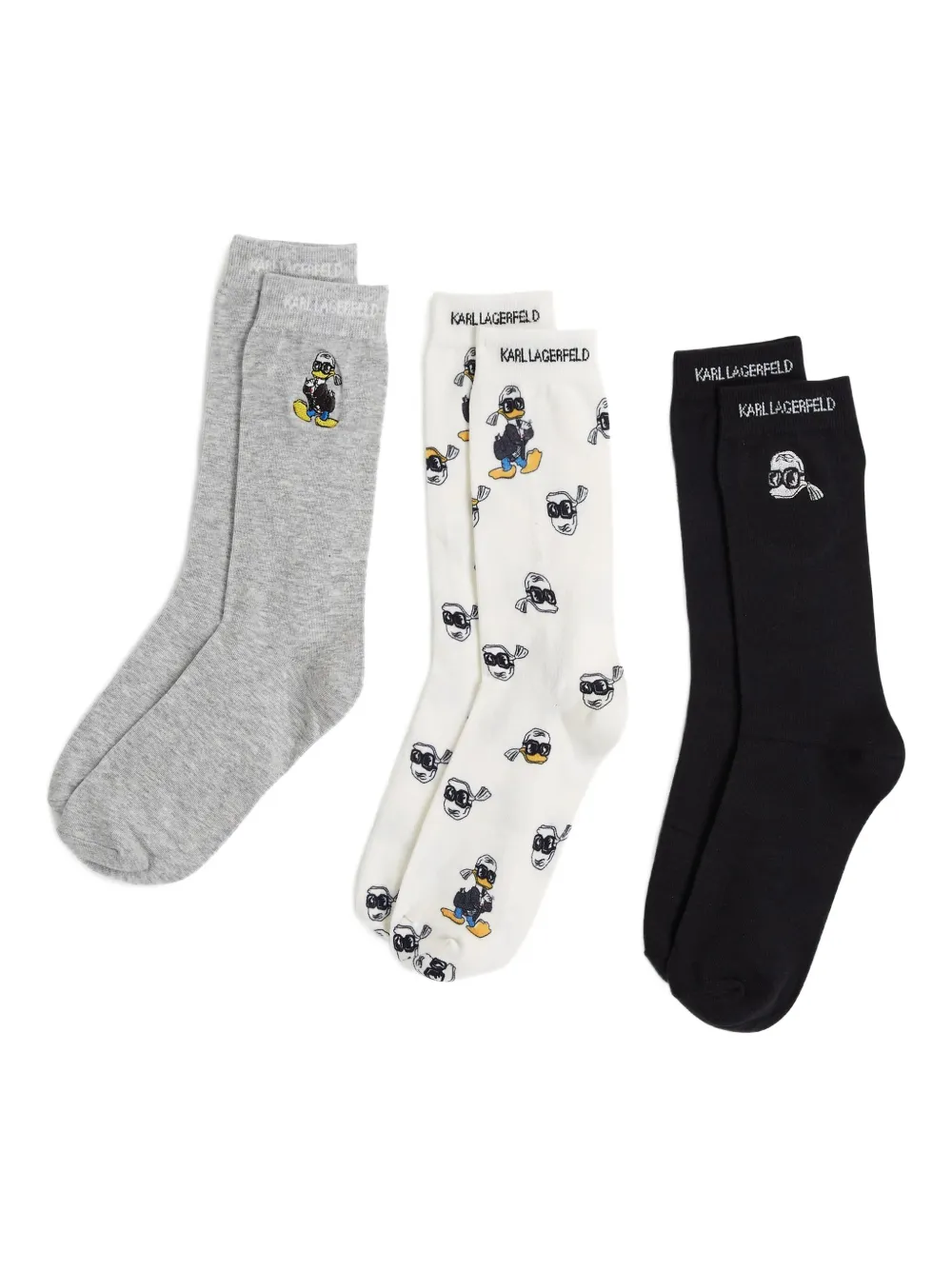 Karl Lagerfeld set de tres pares de calcetines estampados de Karl Lagerfeld x Disney | gris | Image 1