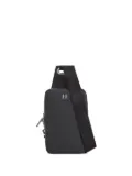 Karl Lagerfeld monogram leather messenger bag - Black