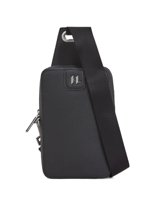 Sacoche en cuir à motif monogrammé - Karl Lagerfeld - Modalova