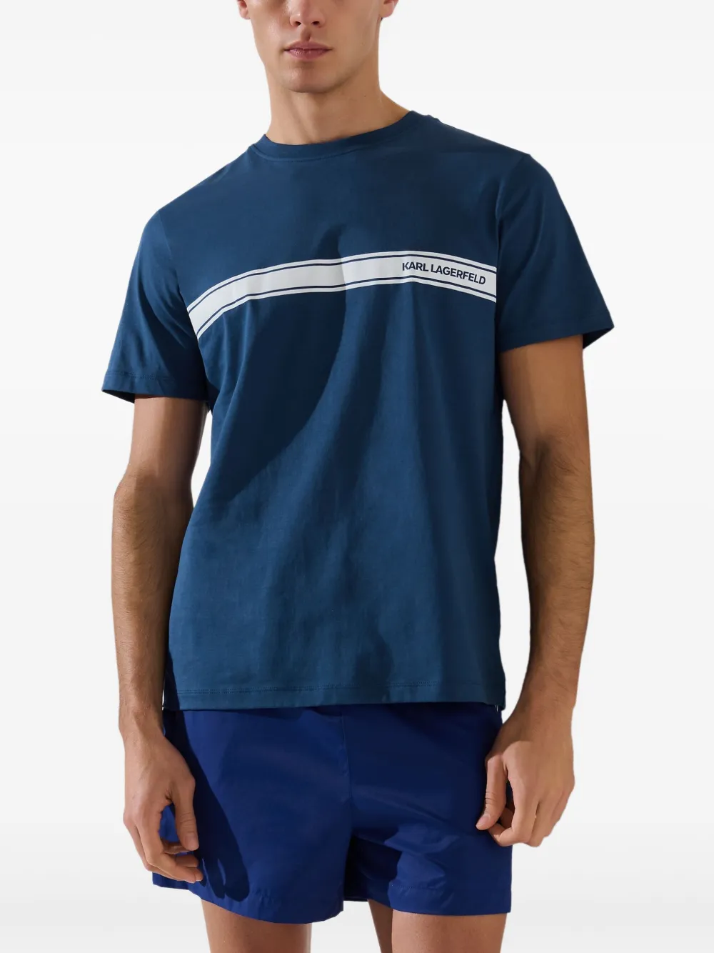 Karl Lagerfeld T-shirt met logo Blauw