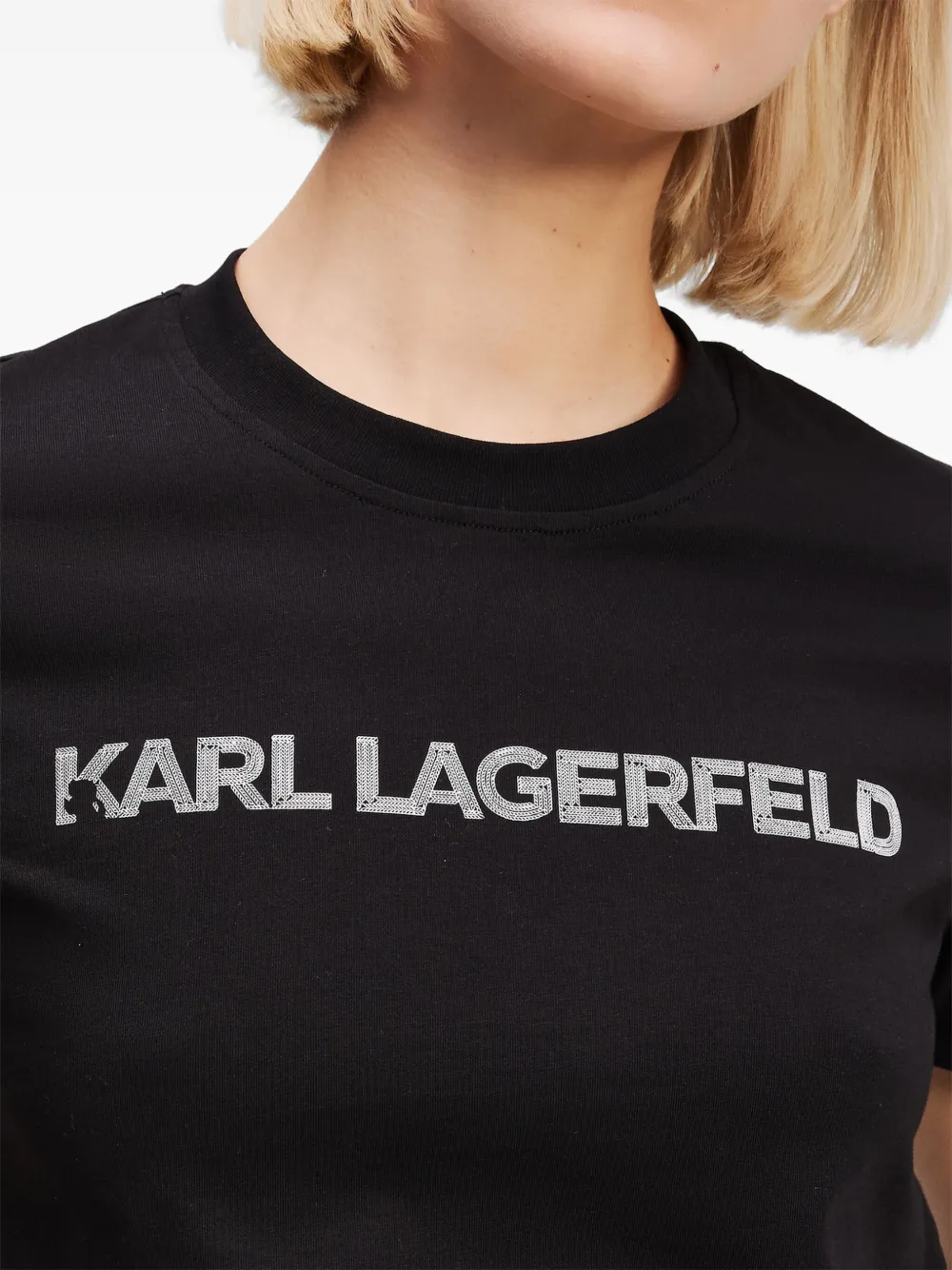 Shop Karl Lagerfeld Logo-print T-shirt