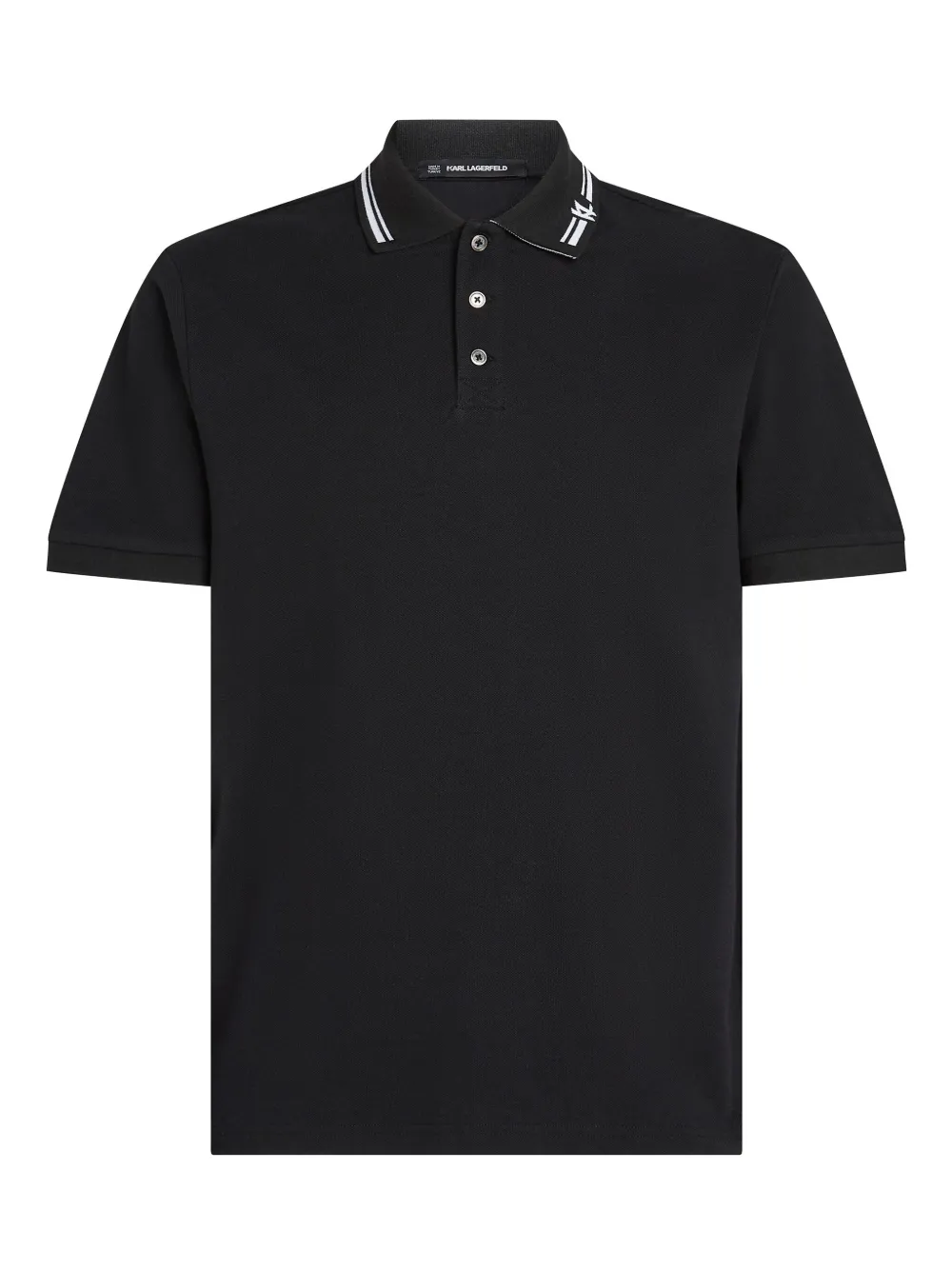 Karl Lagerfeld polo à bords contrastants | noir | Image 1