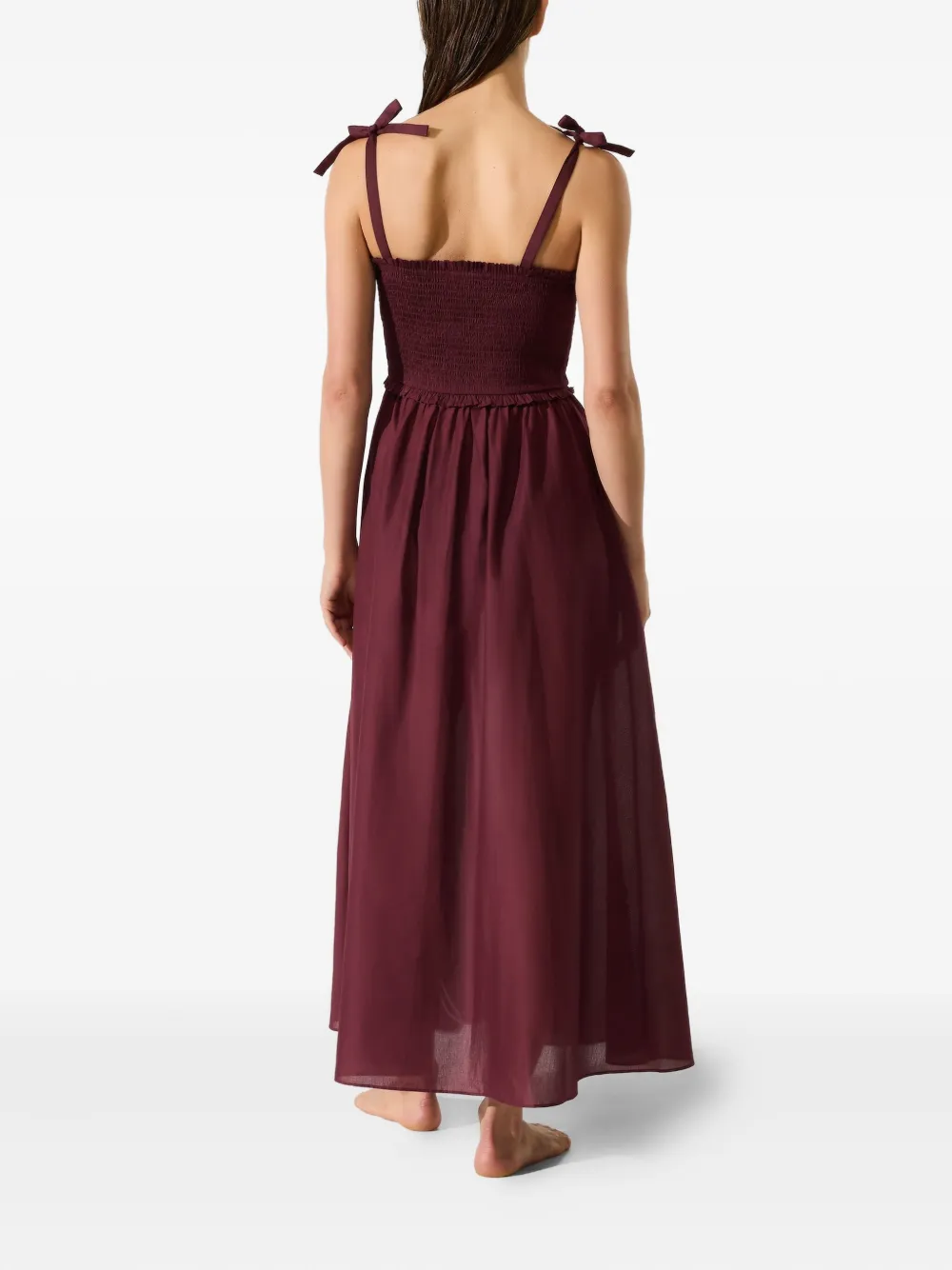 Karl Lagerfeld Signature strandjurk met gesmockt vlak Rood