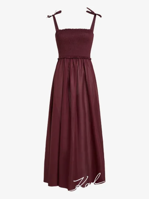 Karl Lagerfeld smocked-panel signature beach dress