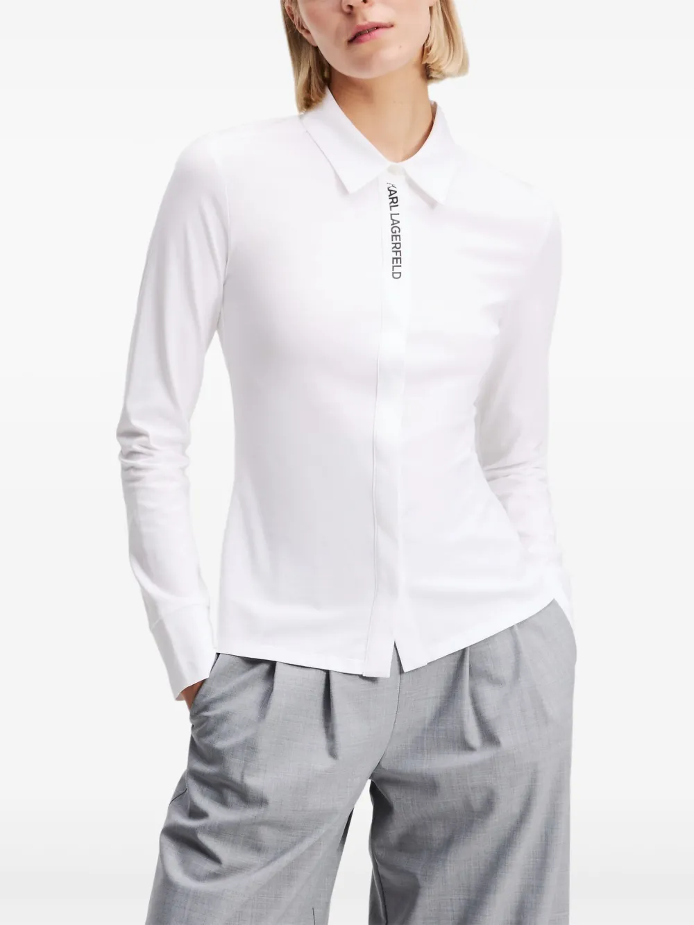 Karl Lagerfeld Blouse met logoprint Wit