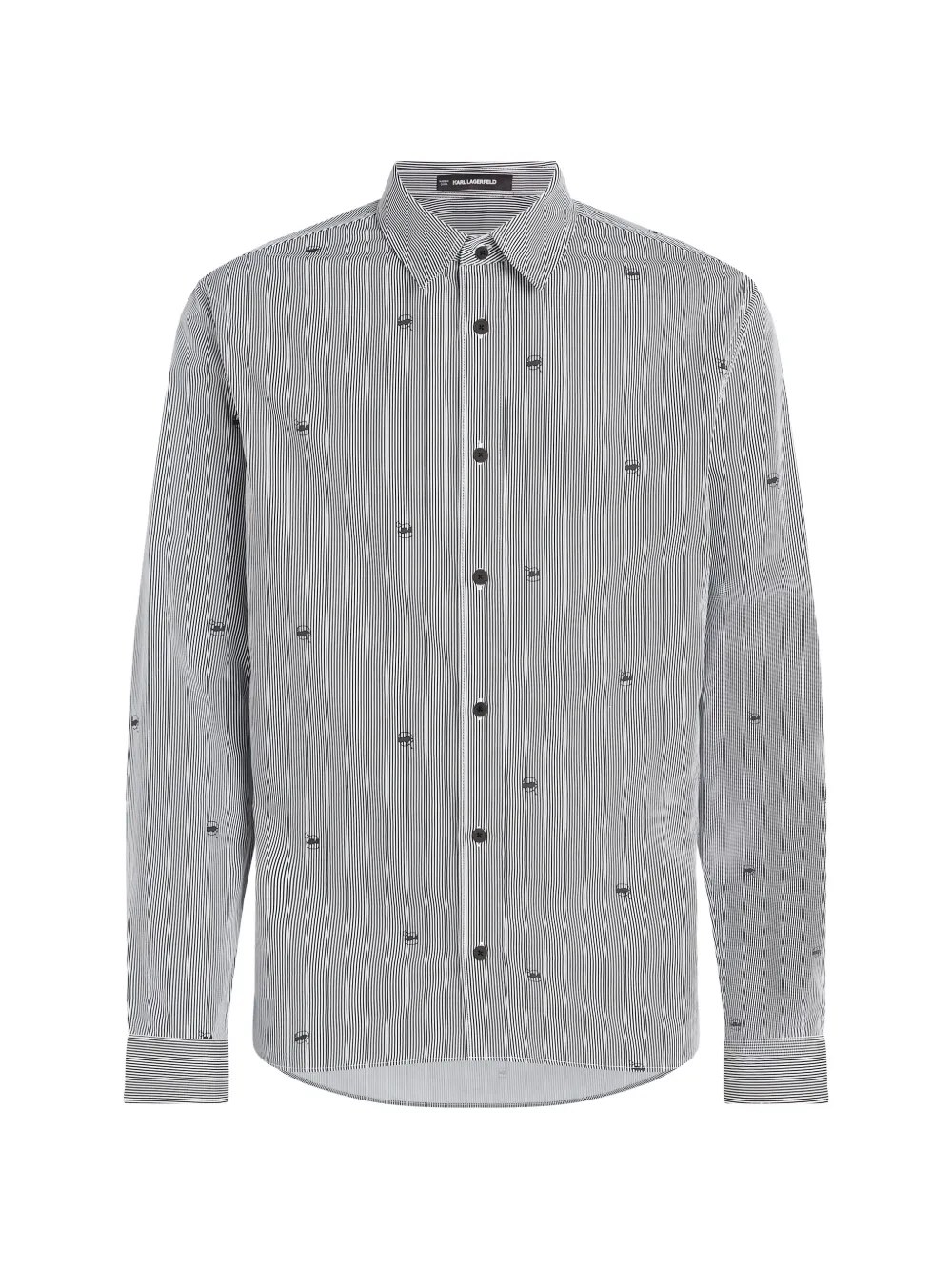 Karl Lagerfeld Camicia Ikon a righe - Nero