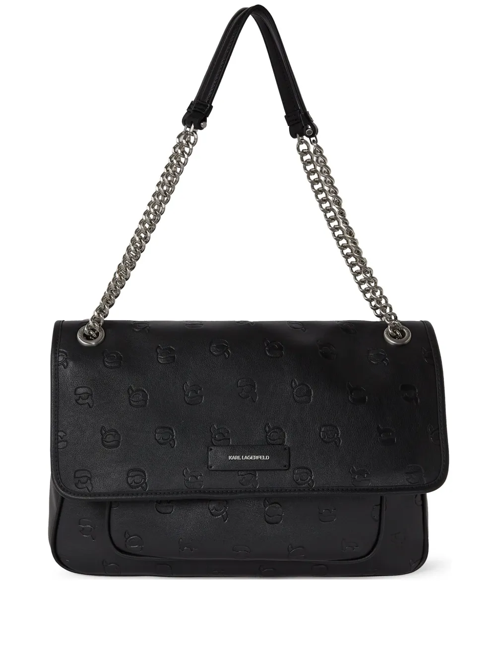Karl Lagerfeld Grote Ikon schoudertas met monogram Zwart