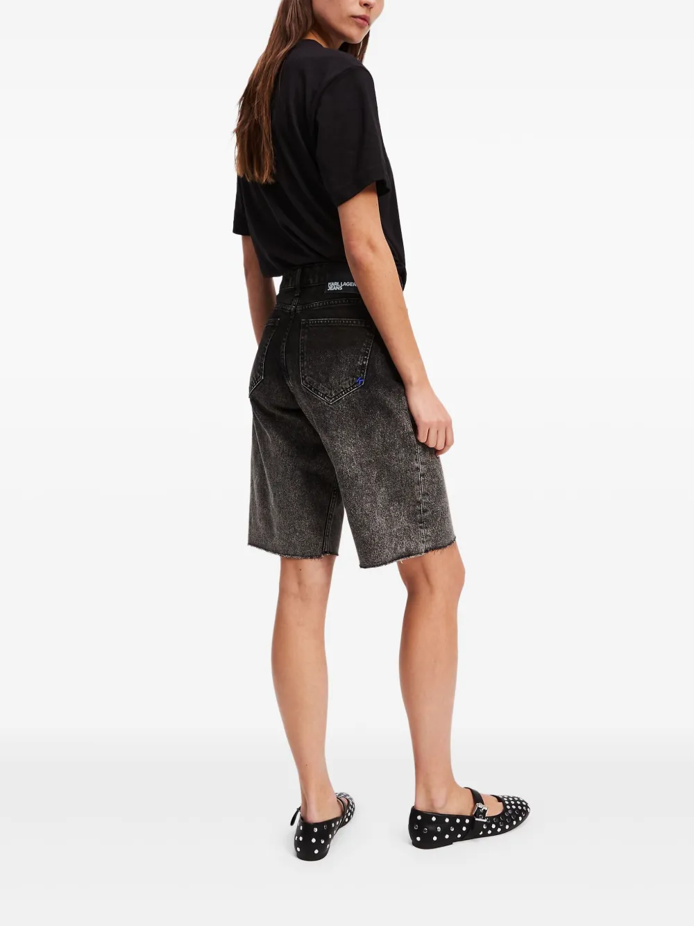 Karl Lagerfeld Jeans Ombre denim shorts Zwart