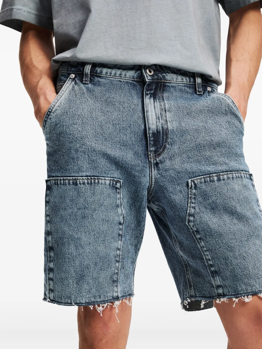 Karl Lagerfeld Jeans Shorts met gerafelde afwerking Blauw