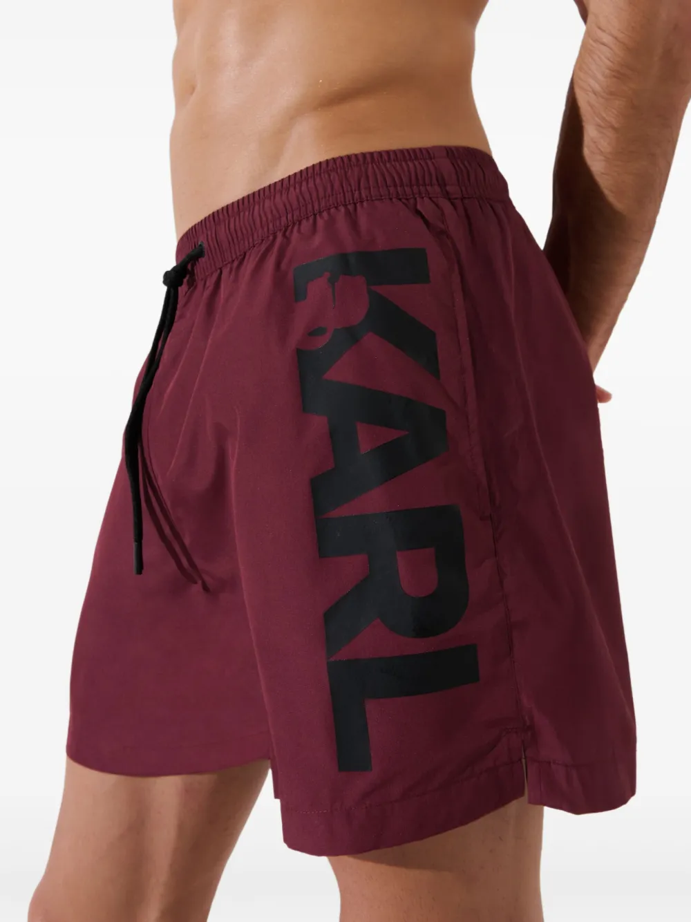 Karl Lagerfeld Zwembroek met logoprint Rood