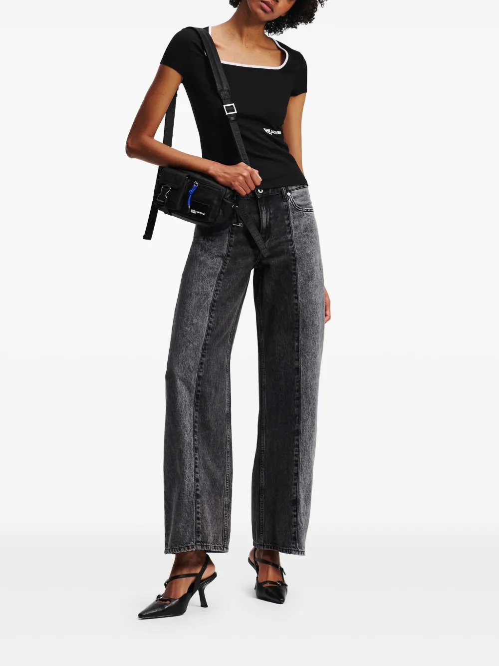 Karl Lagerfeld Jeans Milano T-shirt Zwart