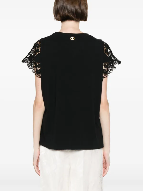TWINSET Embroidered T-shirt | Black | FARFETCH