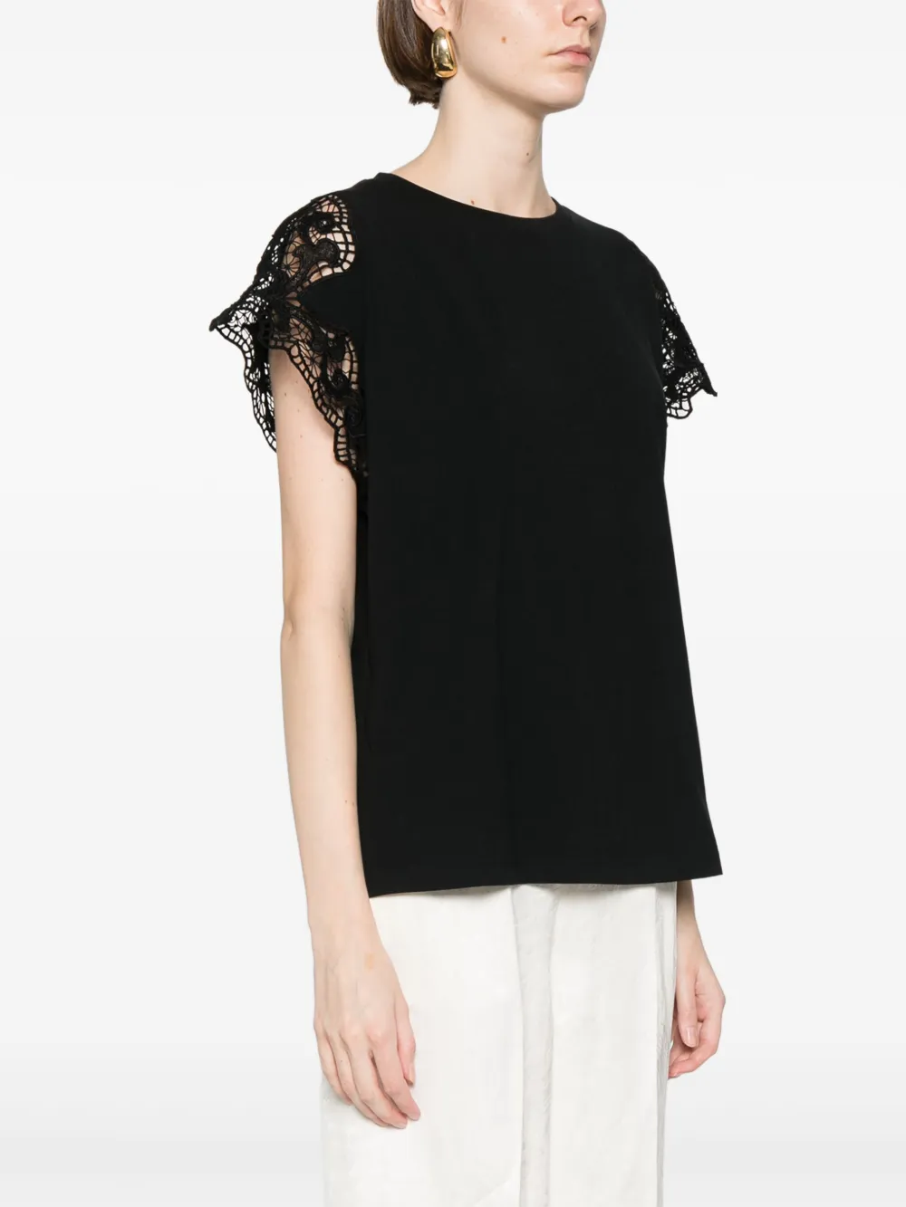 TWINSET T-shirt met borduurwerk Zwart