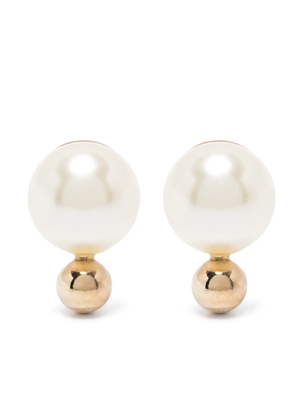 faux-pearl earrings