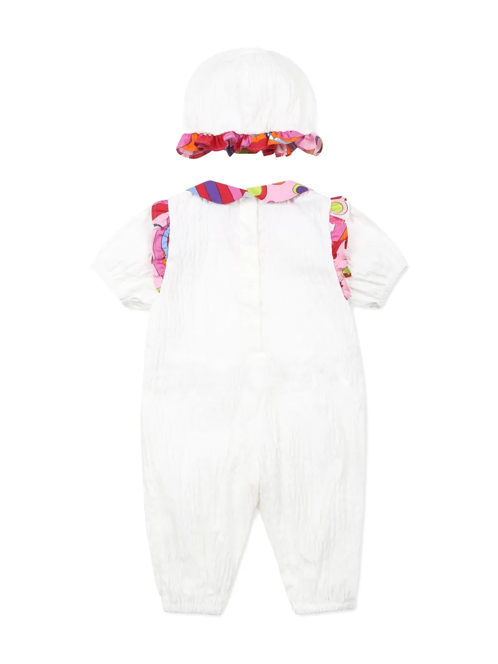 PUCCI Junior embroidered logo romper set - Wit