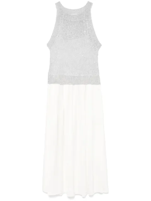 Peserico sequin-detail panelled midi dress