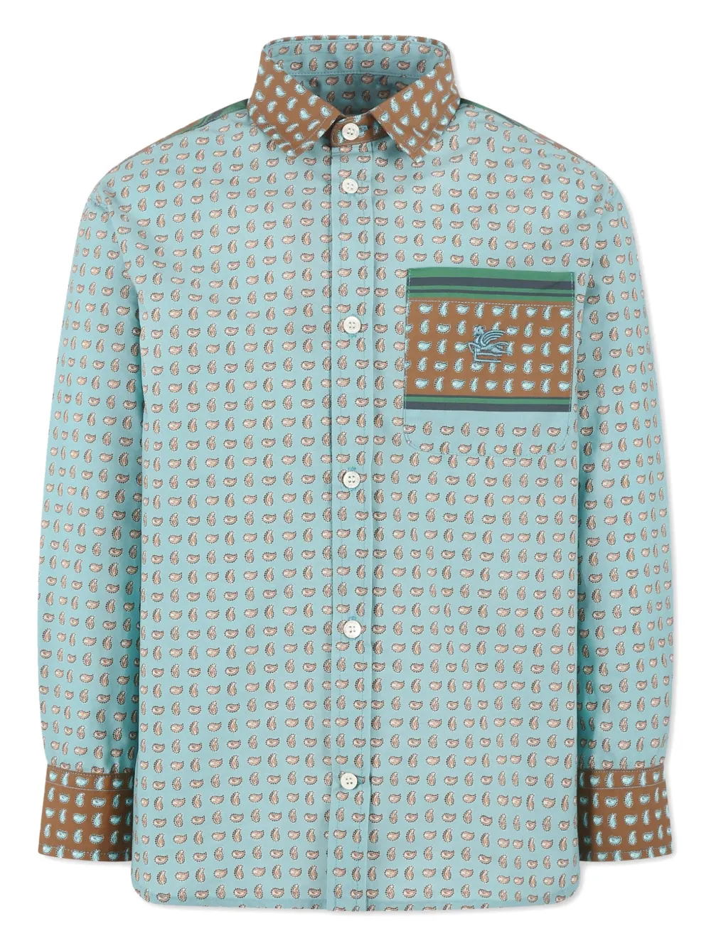 ETRO KIDS Katoenen shirt Blauw