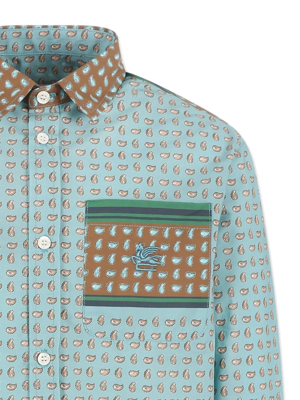 ETRO KIDS Katoenen shirt Blauw