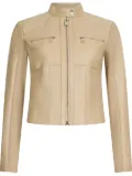 LIU JO zip-up leather jacket - Neutrals