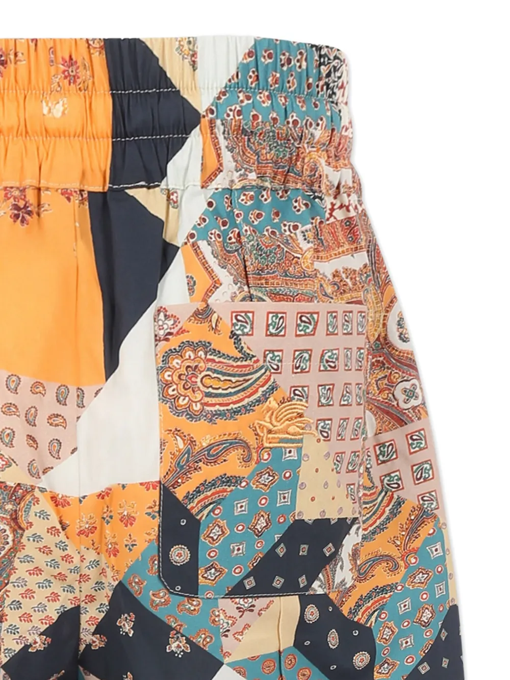 ETRO KIDS Shorts met patchwork-print Geel