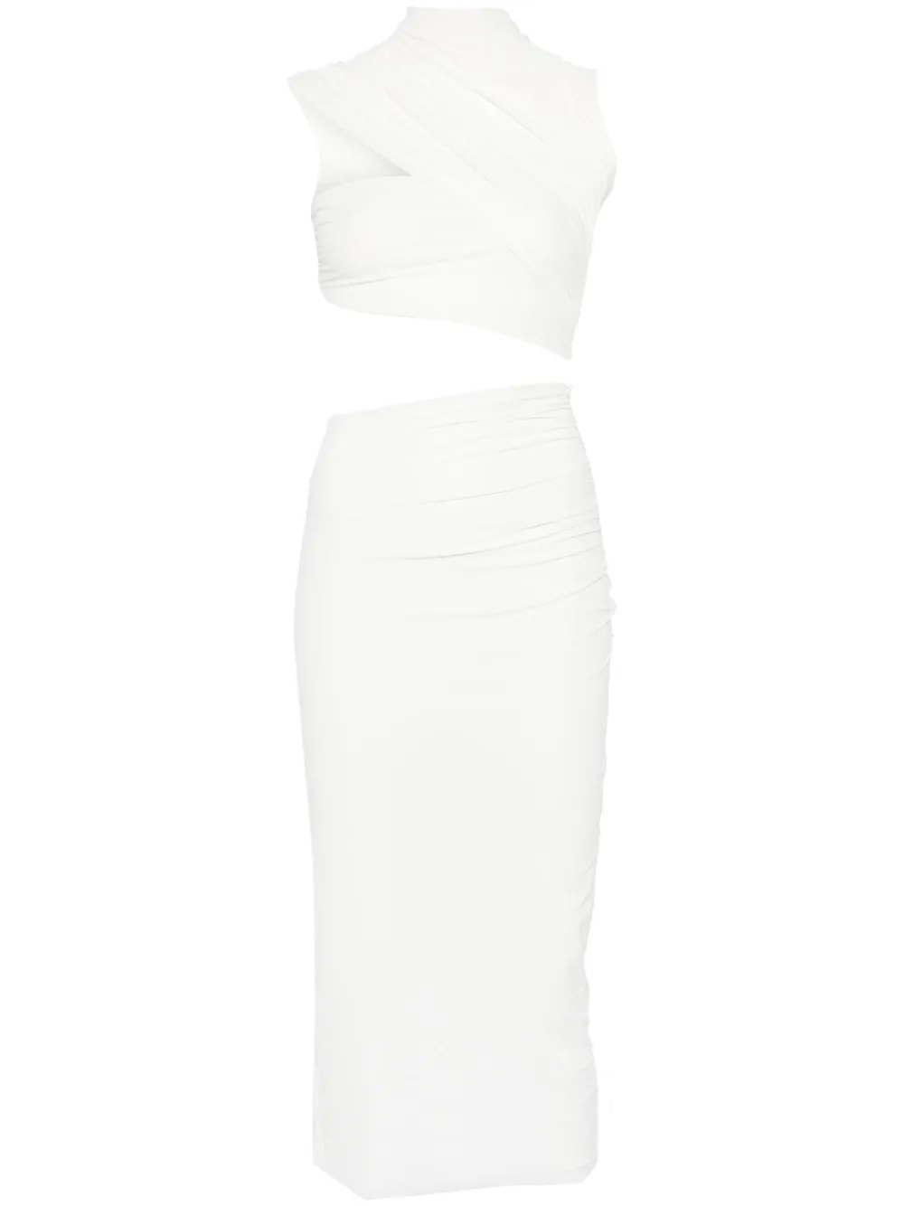 Amazuìn robe Musia à coupe mi-longue | blanc | Image 1