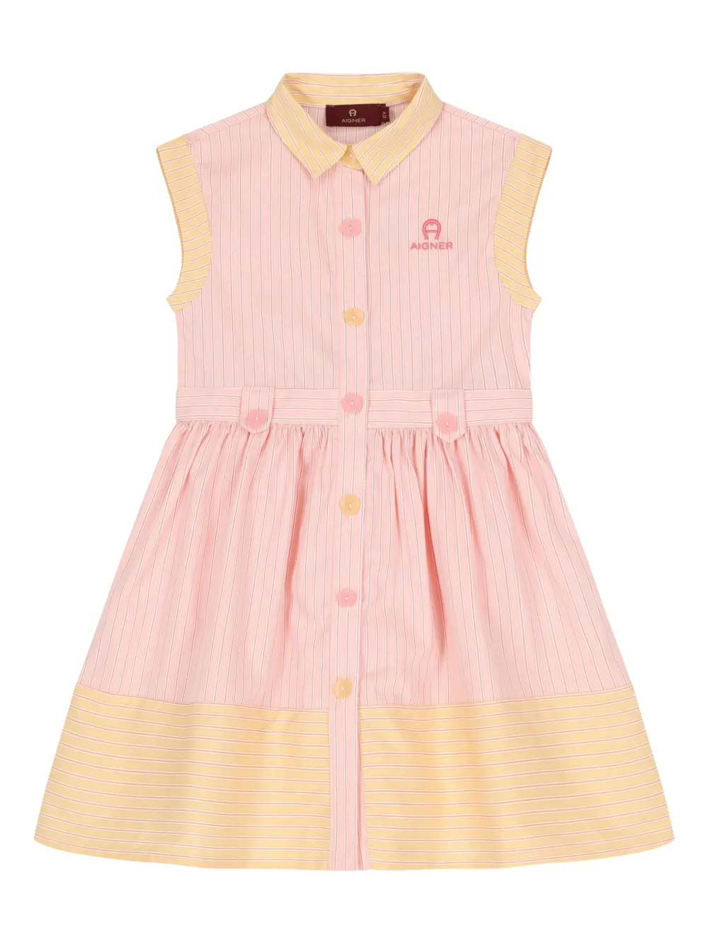 Aigner Kids Gestreepte jurk Roze