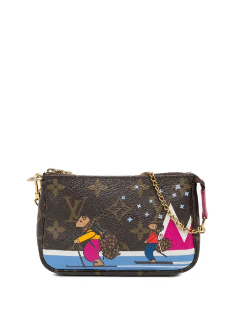 Louis Vuitton Pre-Owned 2018 Monogram Bears on Skis Christmas Animation Mini Pochette Accessories handbag