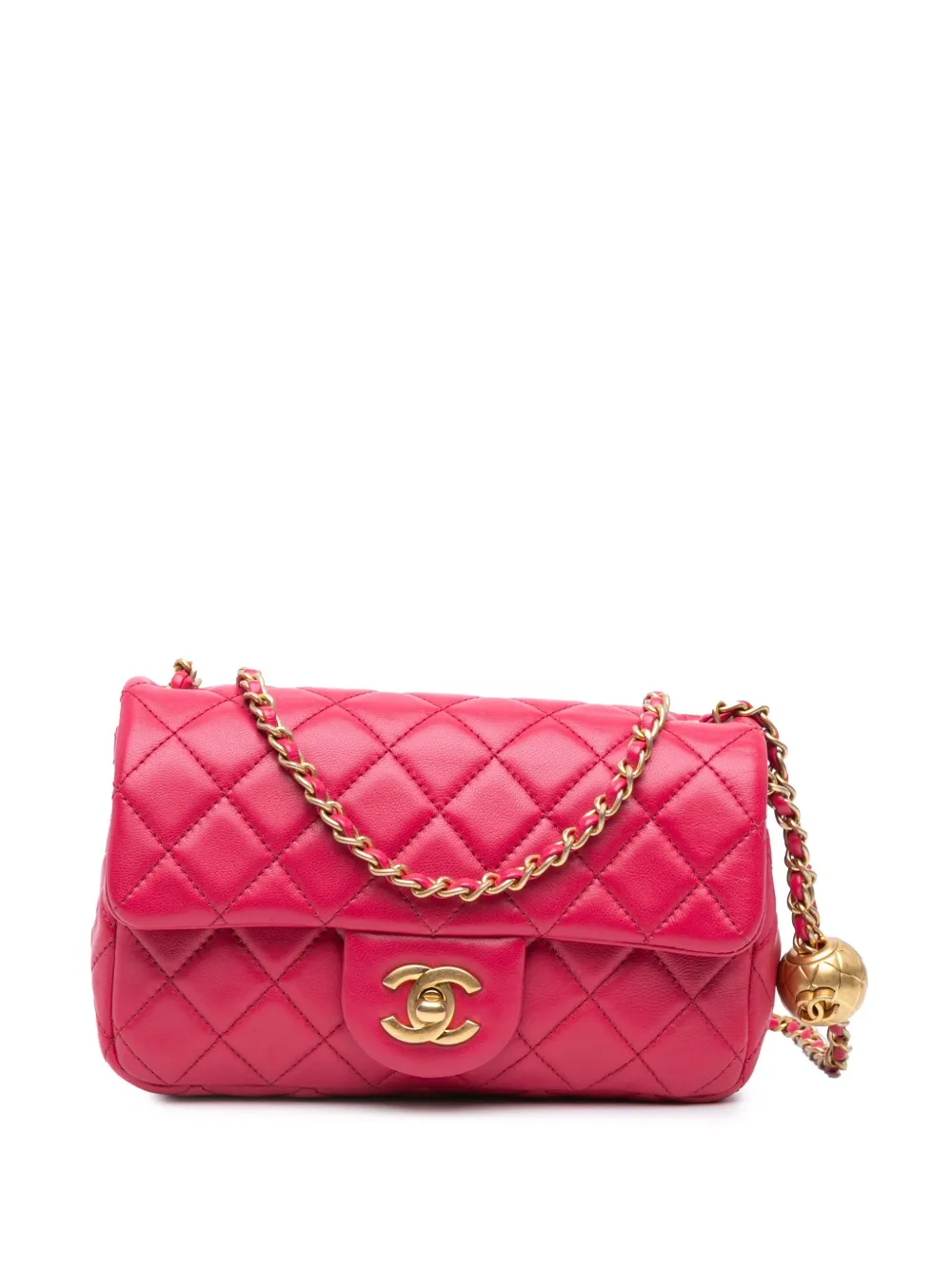 CHANEL Pre-Owned bolsa crossbody Mini Rectangular Lambskin Pearl Crush Flap 2020 | rosado | Image 1