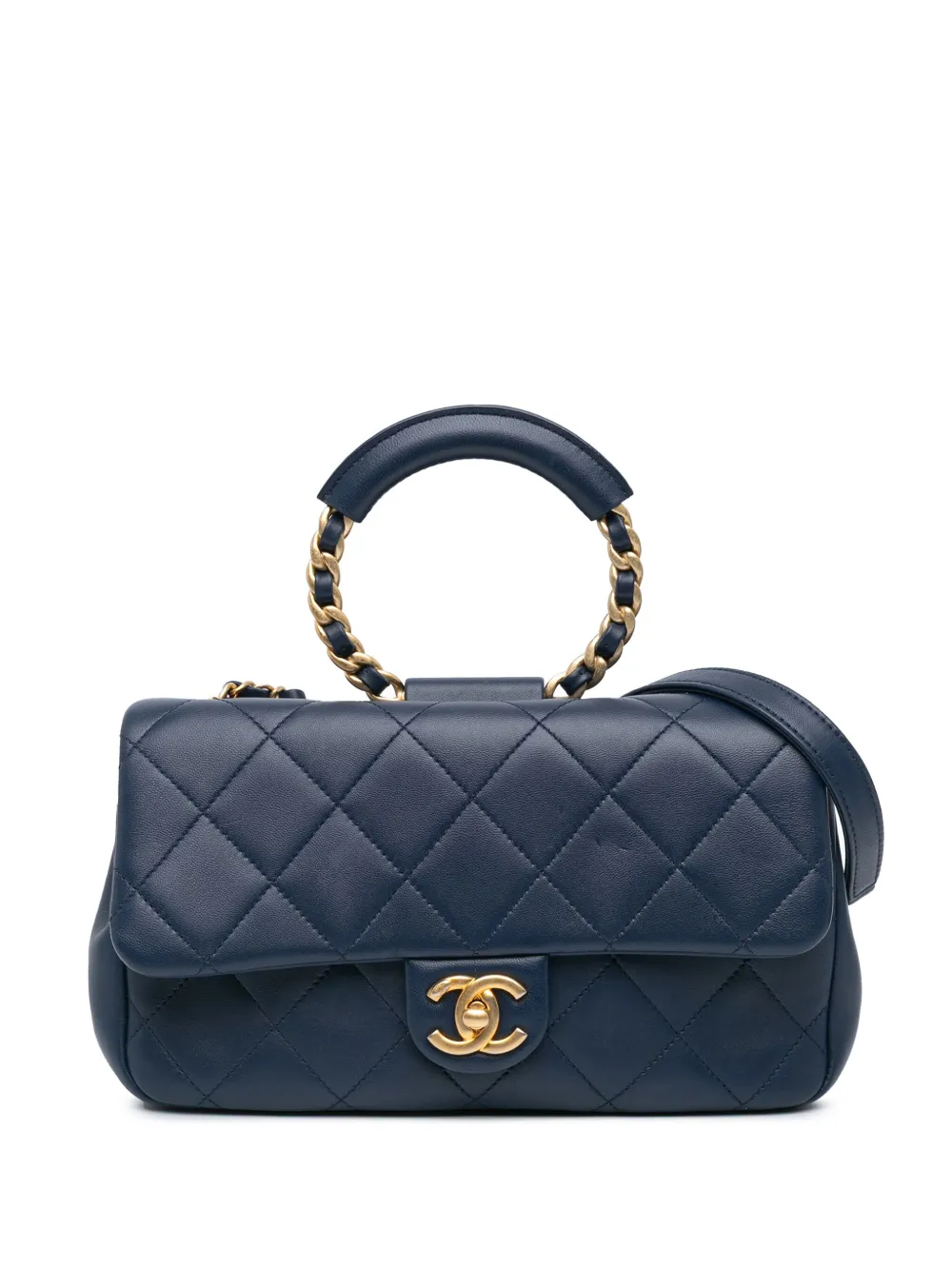 CHANEL Pre-Owned 2019 Medium Lambskin In the Loop Flap satchel | Blue | Image 1