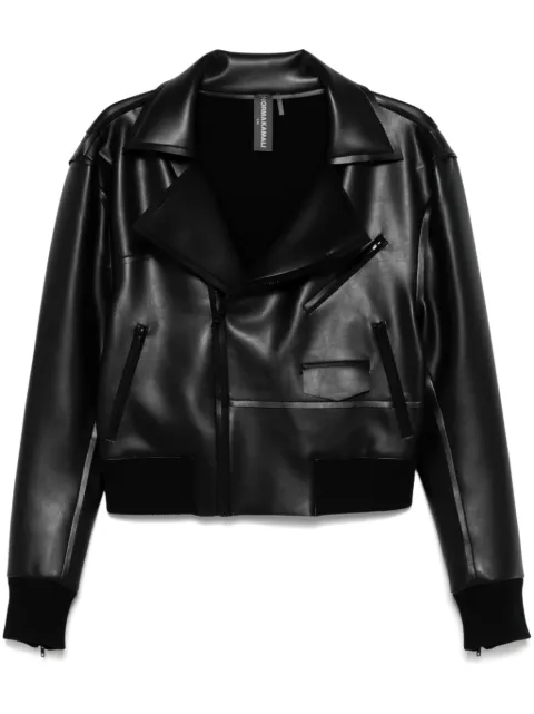 Norma Kamali faux-leather biker jacket