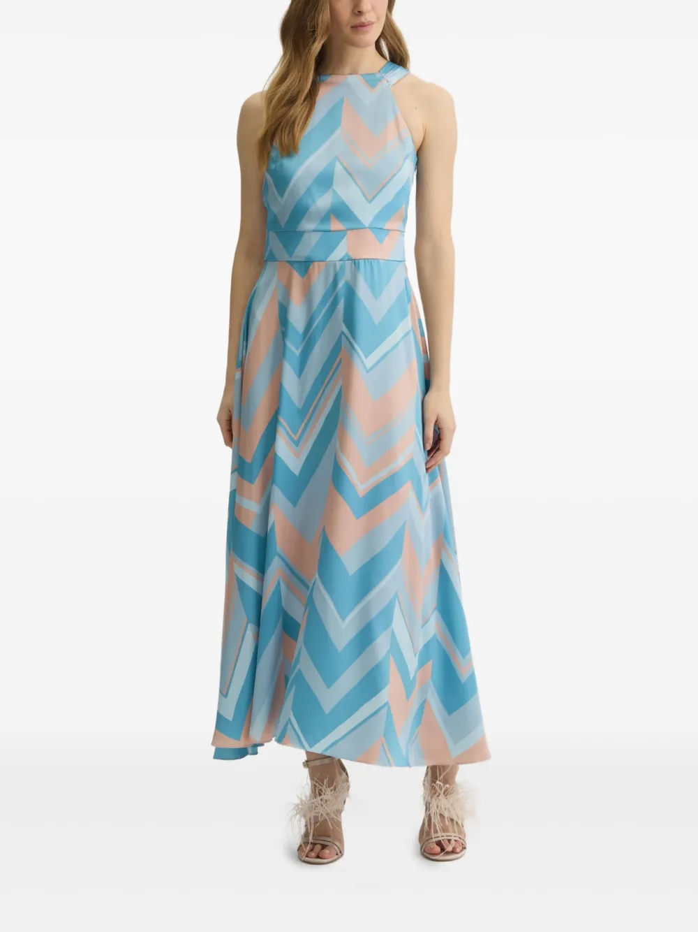 LIU JO chevron-patterned maxi dress - Blauw