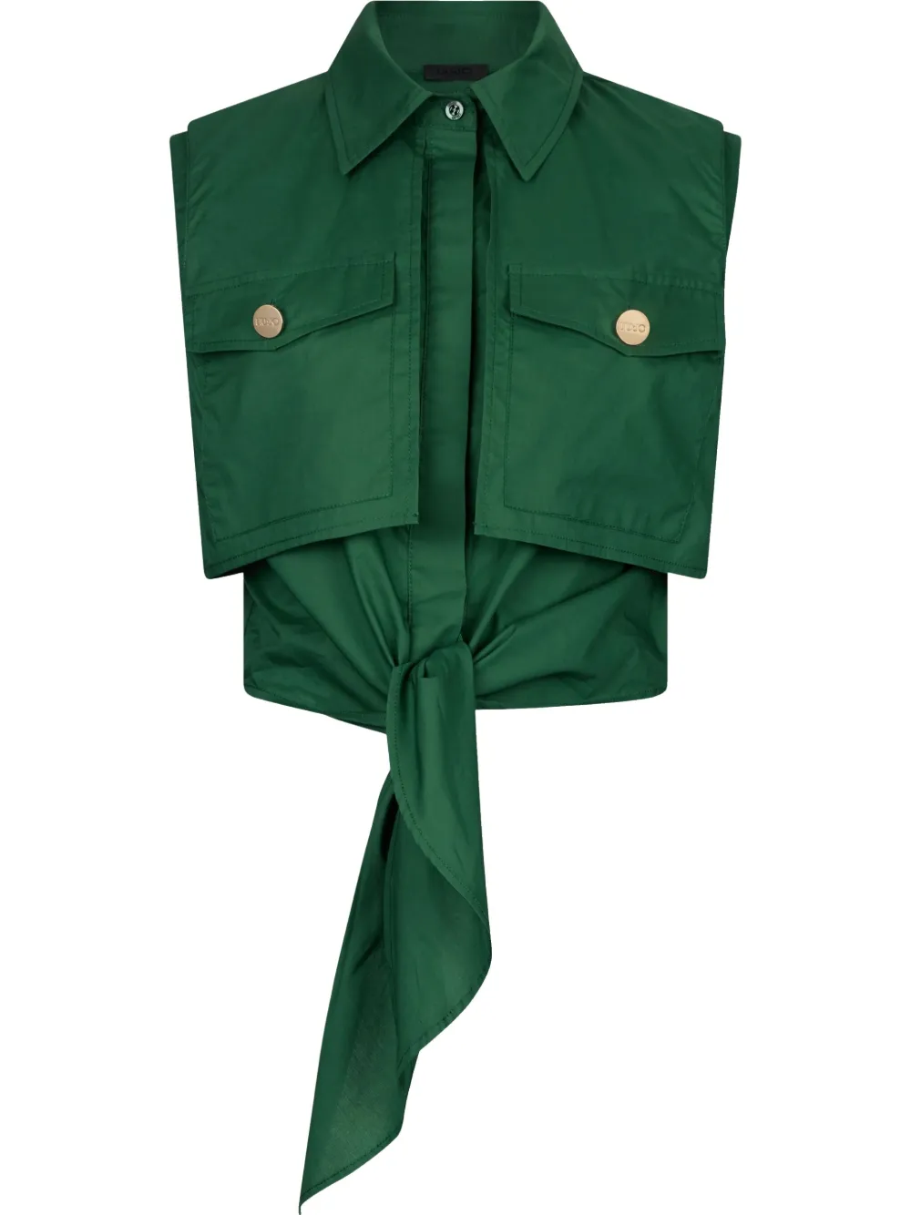 LIU JO cropped button-up shirt | Green | Image 1