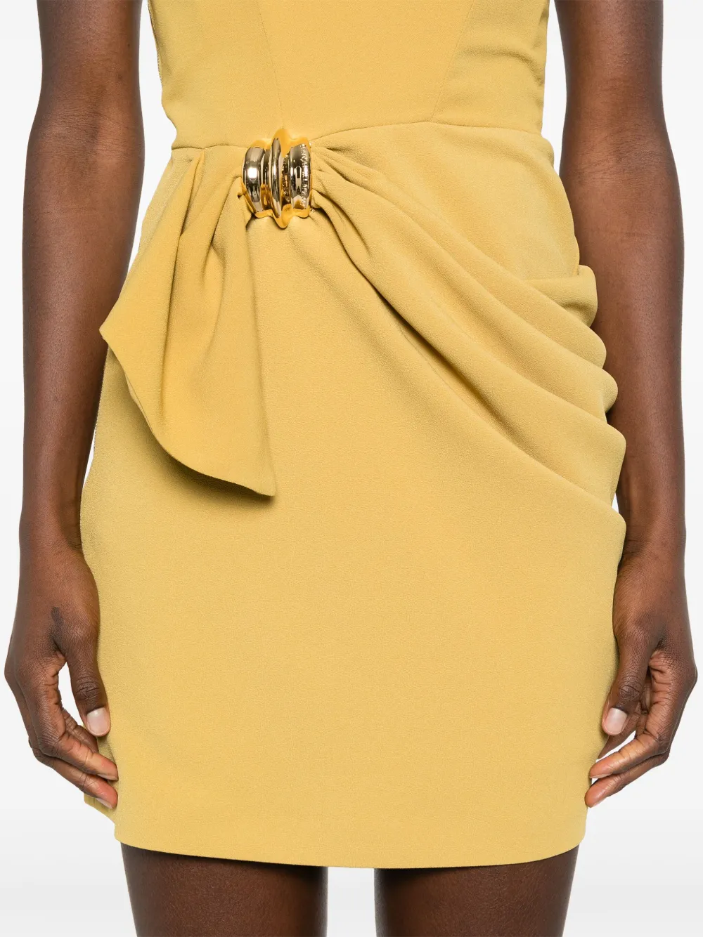 Elisabetta Franchi Crêpe mini-jurk met strikdetail Geel