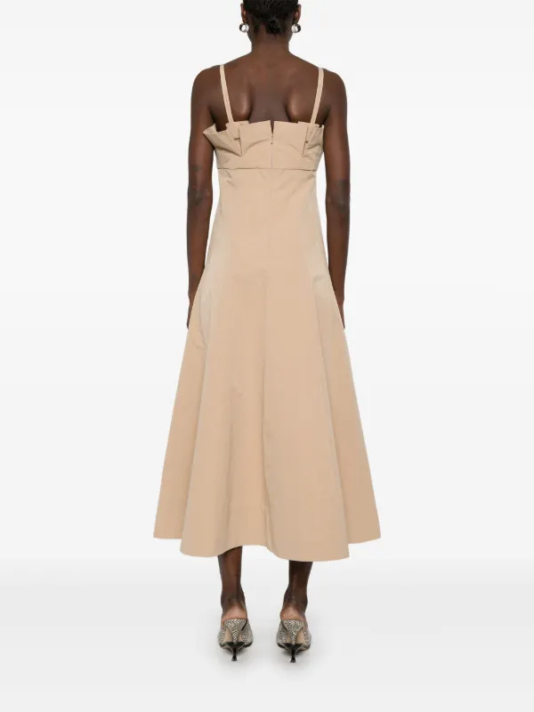 v neck halter midi dress Donna Karan Weekend Women's V-Neck Midi Dress - Natural