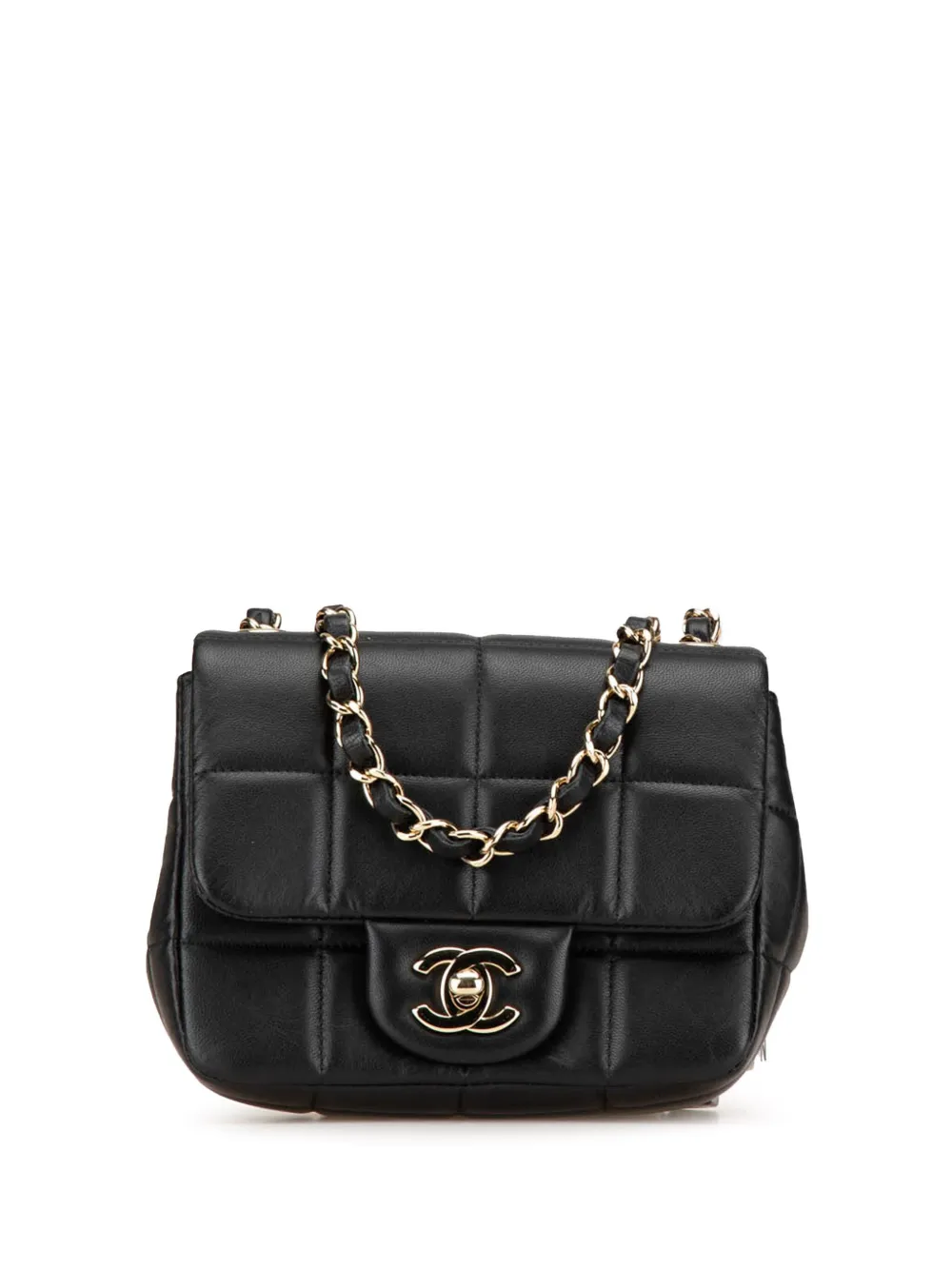 CHANEL Pre-Owned 2021-2024 ミニ スクエア ラムスキン ビジュー モナココ フラップ ショルダーバッグ - CHANEL Pre-Owned 2021-2024 ミニ スクエア ラムスキン ビジュー モナココ フラップ ショルダーバッグ -