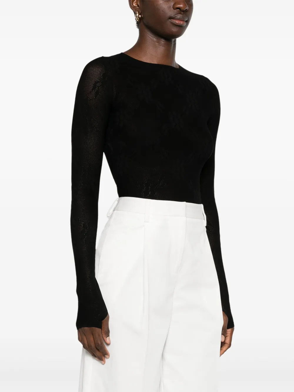 VICTORIA BECKHAM FLORAL-LACE BODYSUIT 