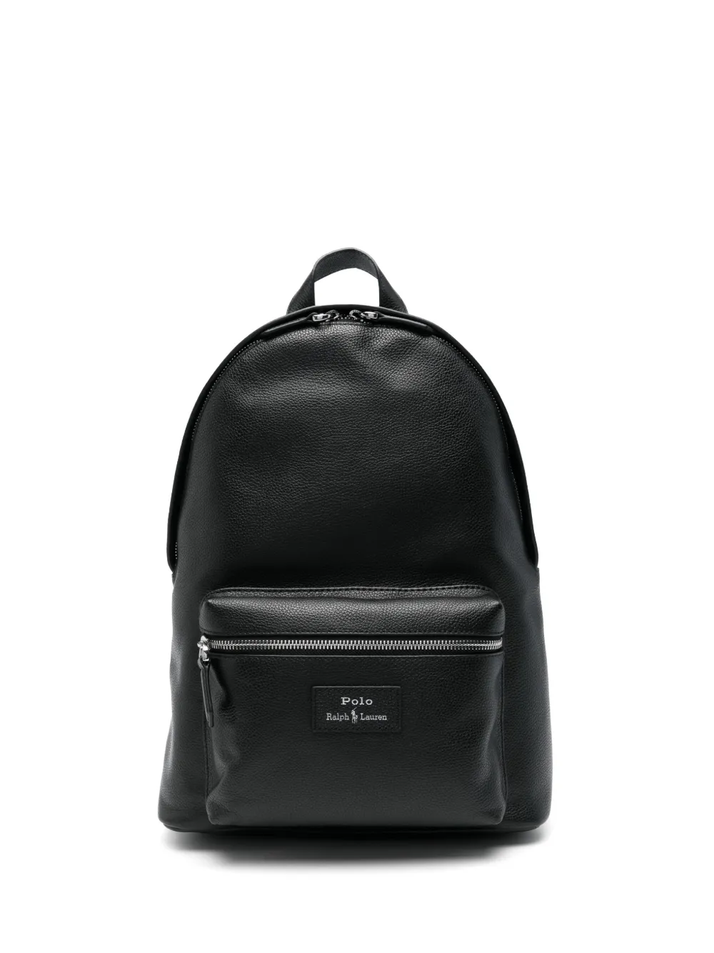 Polo Ralph Lauren Pebbled Leather Backpack In Black