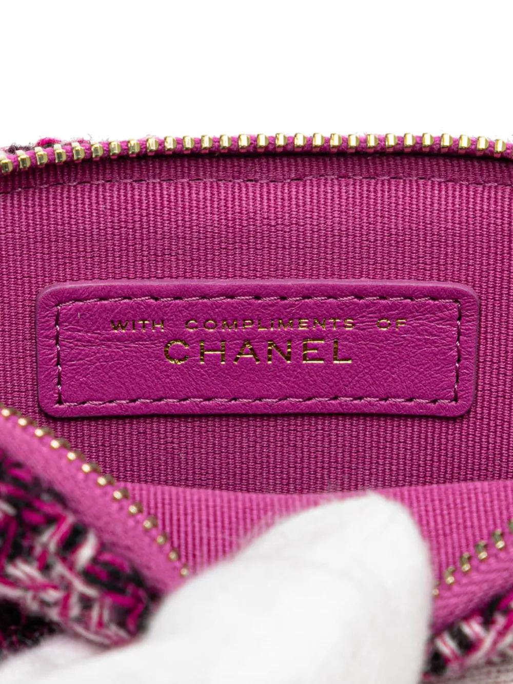 Pre-owned Chanel 2021-2024 Tweed Houndstooth Clutch On Chain Crossbody Bag In Pink