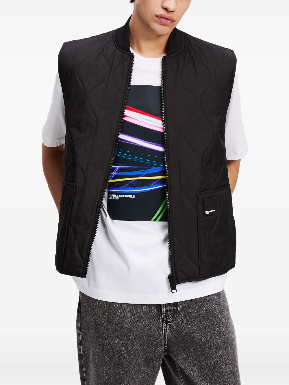 Karl Lagerfeld Jeans Gewatteerde bodywarmer Zwart