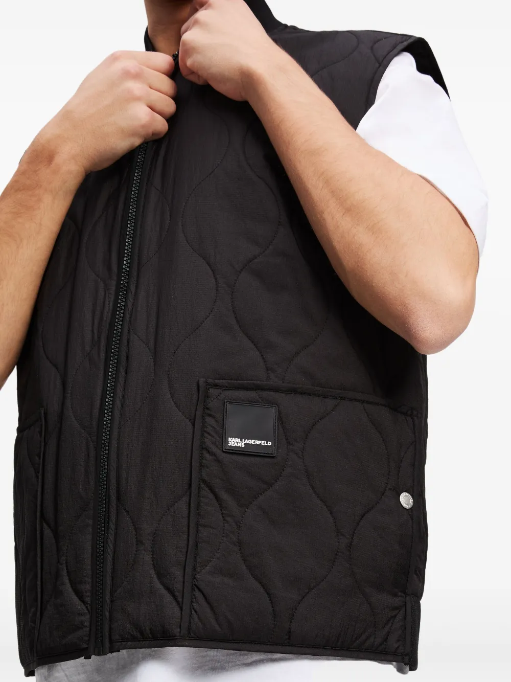 Karl Lagerfeld Jeans Gewatteerde bodywarmer Zwart