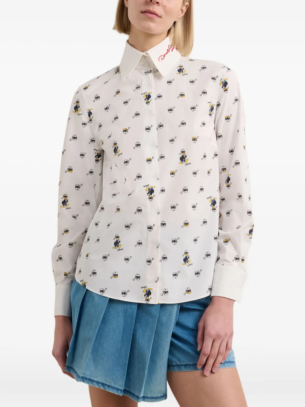 Karl Lagerfeld x Disney blouse met grafische print Wit