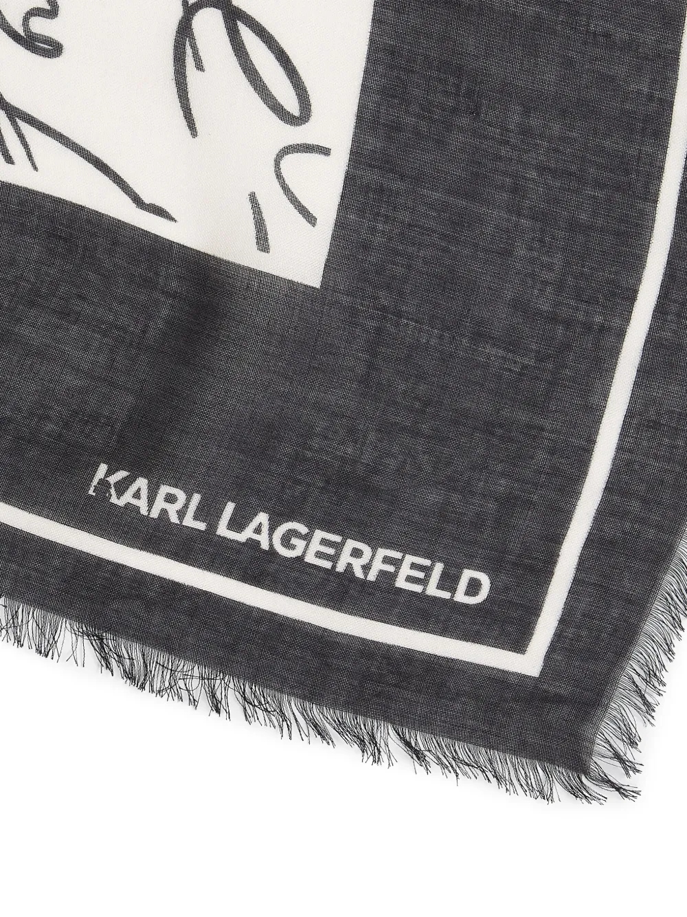 Karl Lagerfeld K Essential Scribble sjaal Zwart