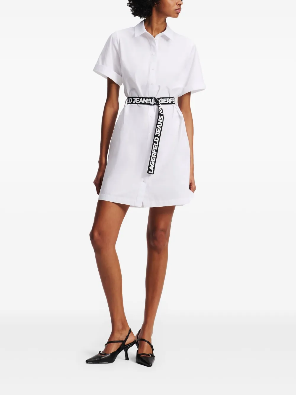 Karl Lagerfeld Jeans Katoenen shirtjurk - Wit