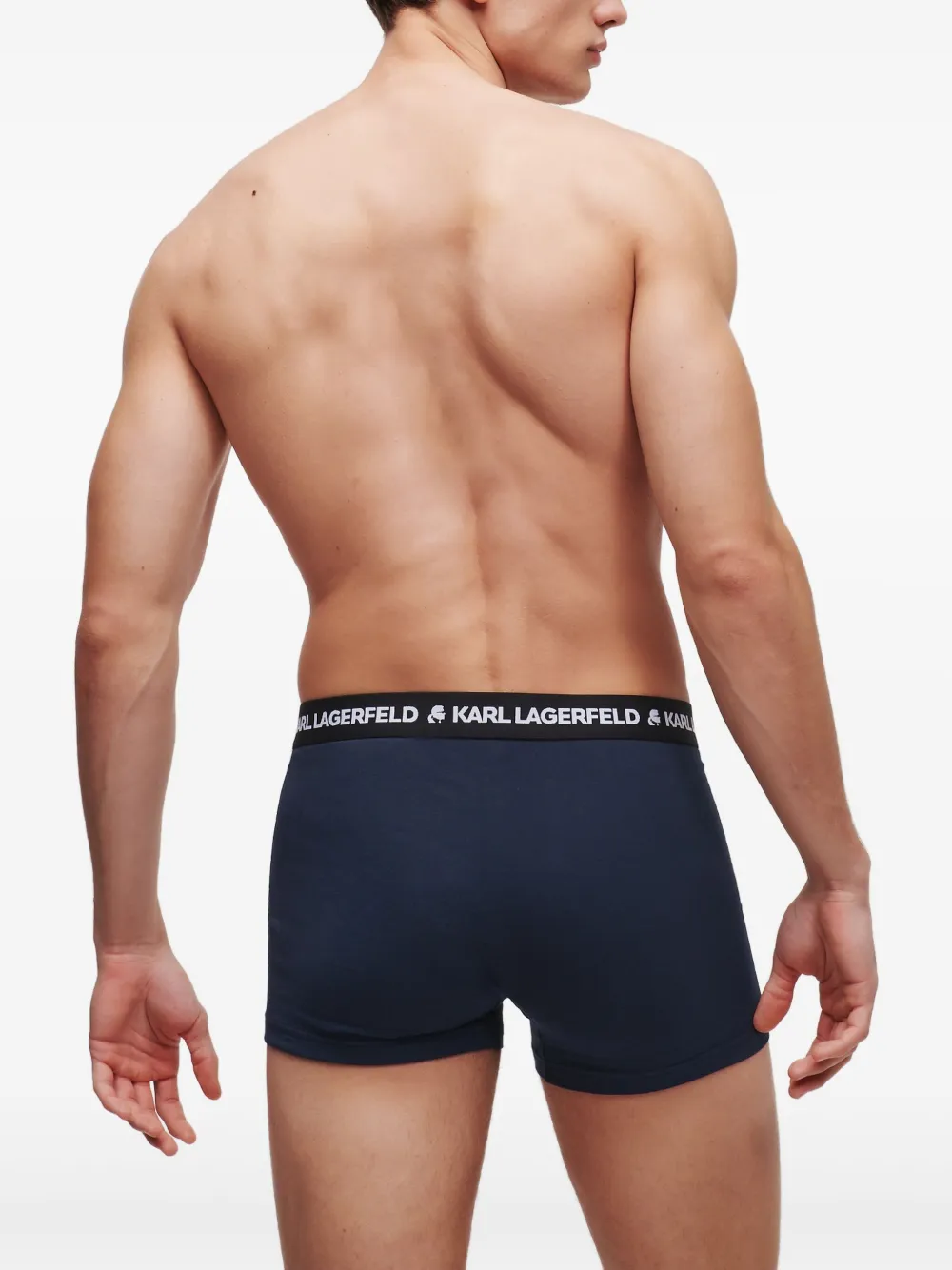 Karl Lagerfeld Drie boxershorts met logoband Blauw