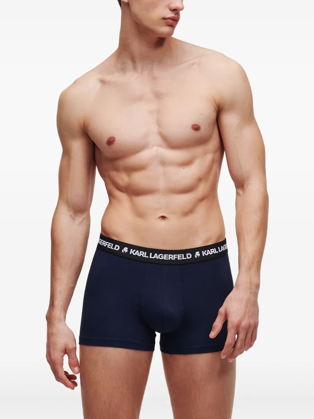 Karl Lagerfeld Drie boxershorts met logoband Blauw