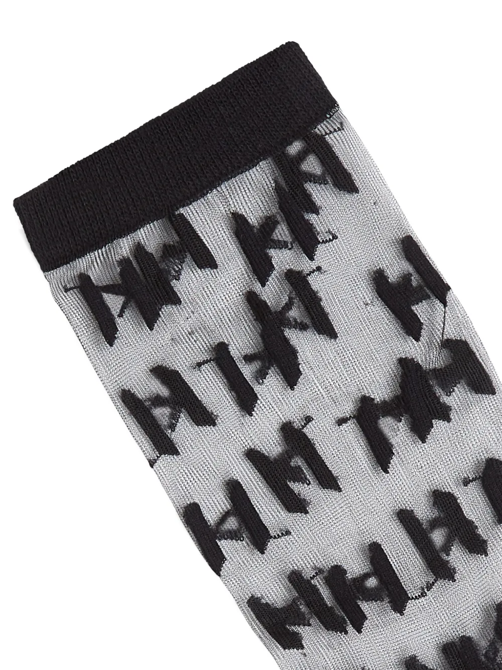 Karl Lagerfeld Twee paar mesh sokken met monogram Zwart