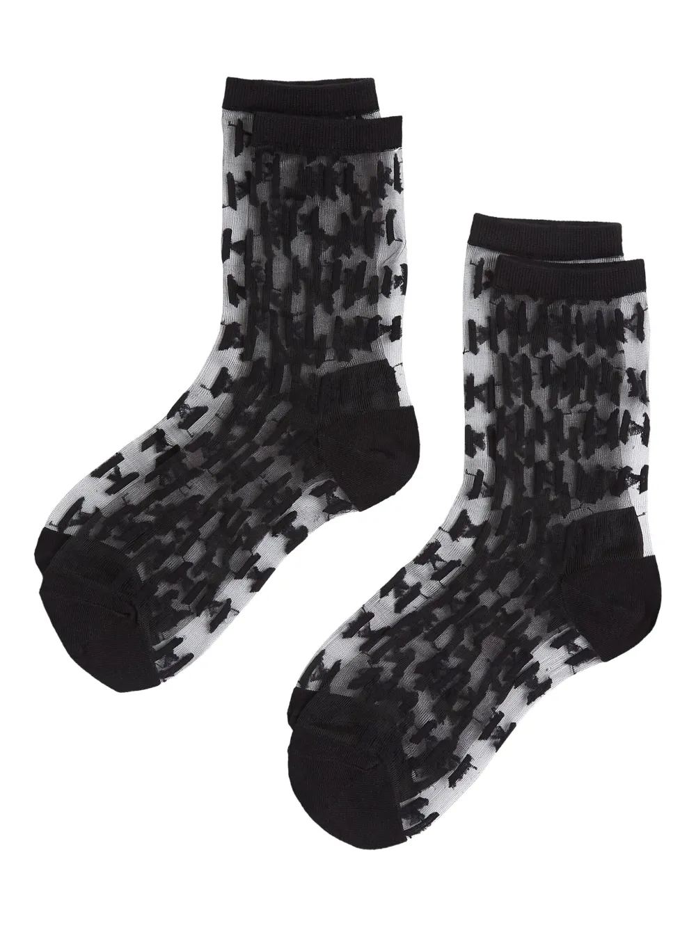 Karl Lagerfeld set de calcetines con monograma en malla (set de 2 piezas) | negro | Image 1