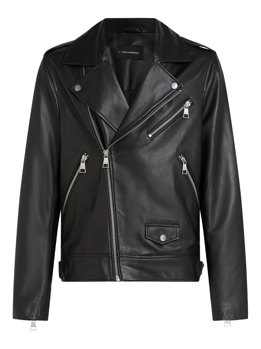 Karl Lagerfeld K Essential leren jack Zwart