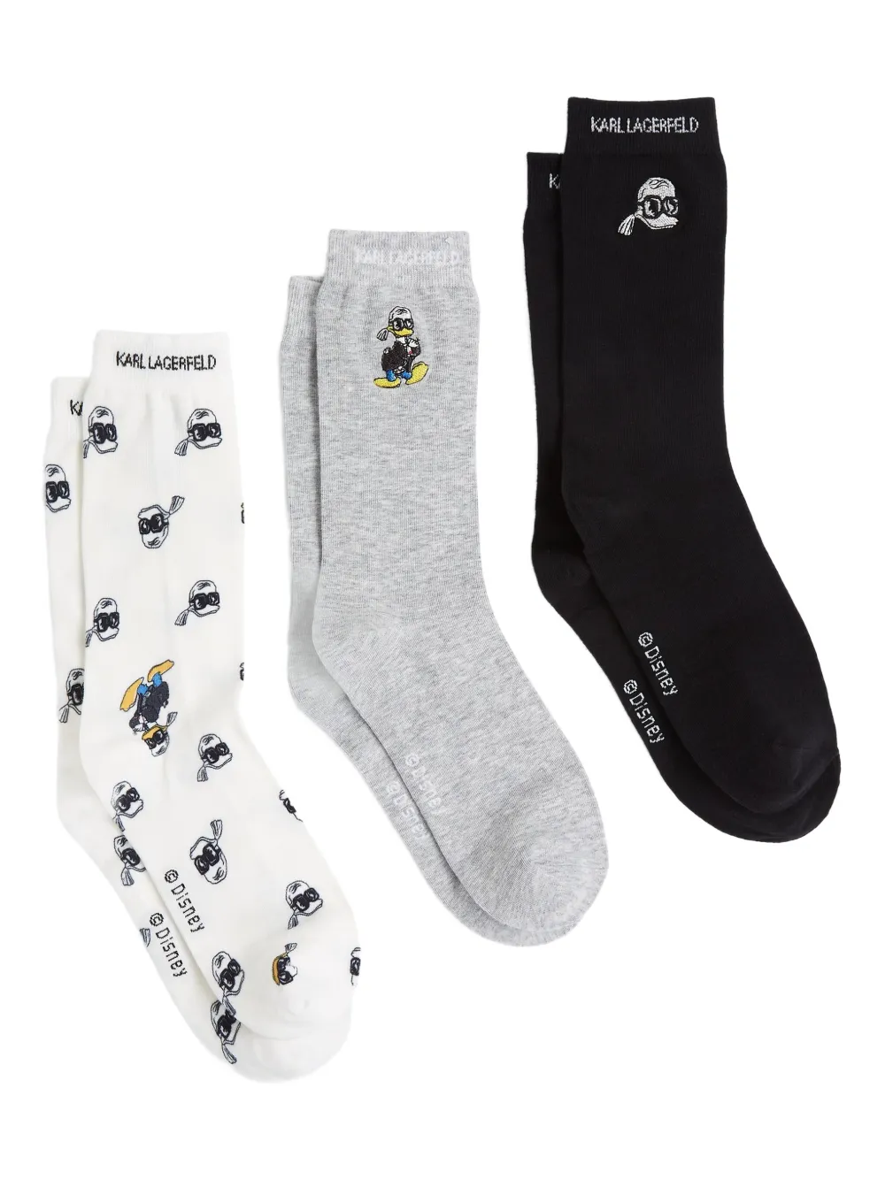 Karl Lagerfeld x Disney all-over print socks (pack of three) | Grey | Image 1