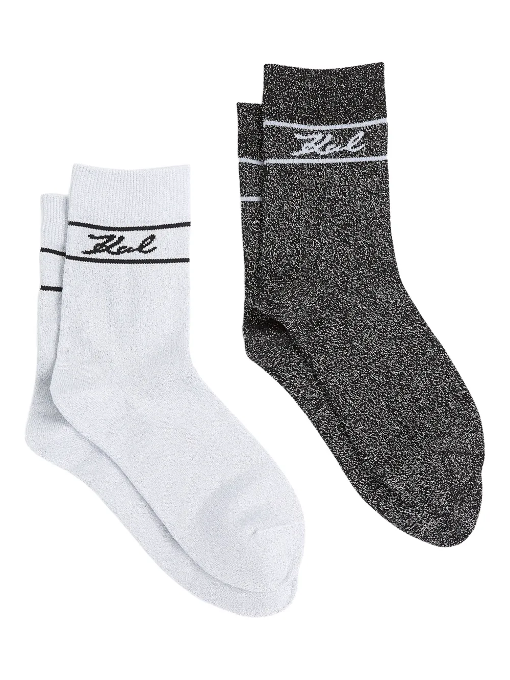 Karl Lagerfeld set de calcetines de lurex Signature (set de 2) | blanco | Image 1